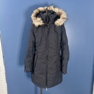 Rainforest RFT Thick Puffer Winter Jacket Coat Parka Faux Fur Womens Small Gray